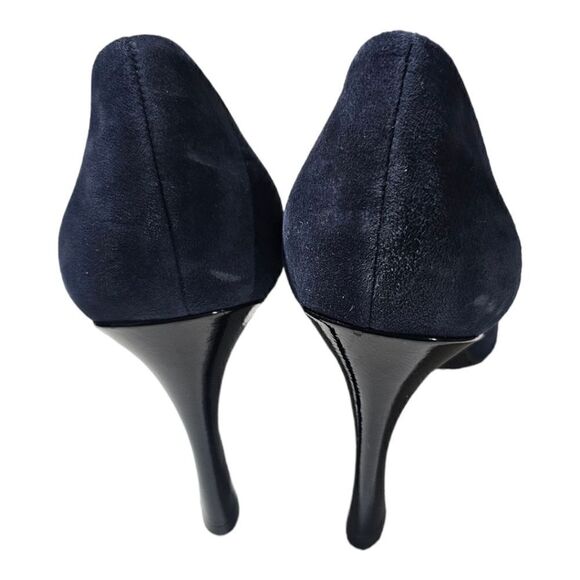 NATURALIZER "Audra" Navy Suede & Black Patent Leather Pump - Size 9 - Picture 4 of 9